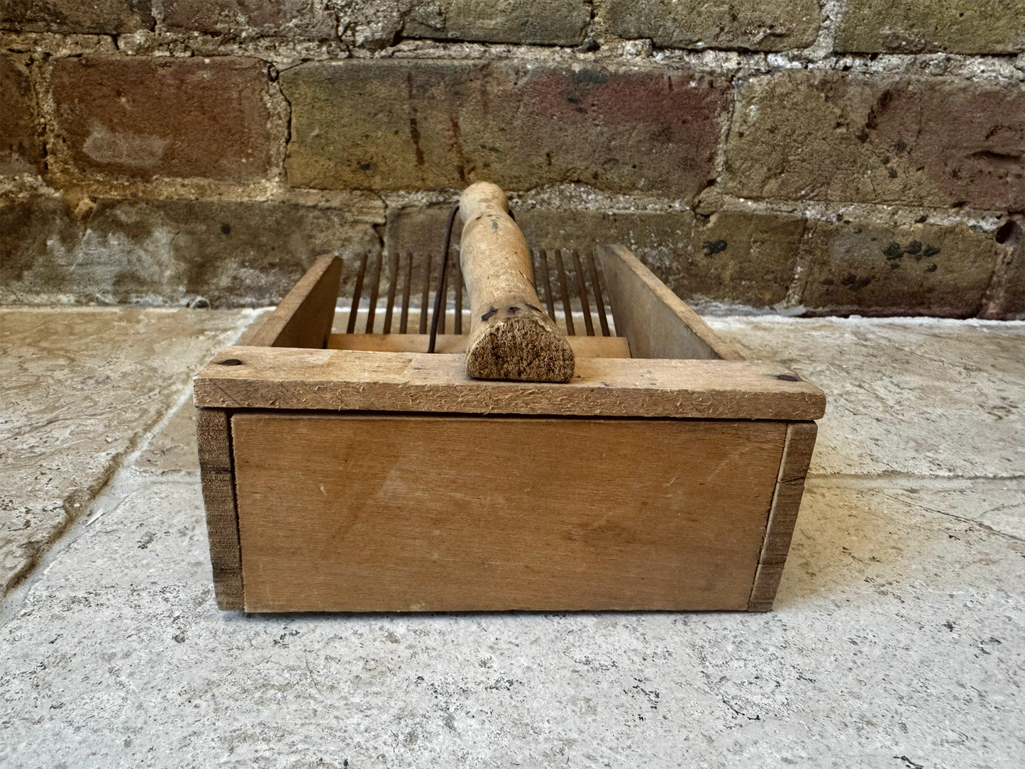 rare antique vintage french wooden treen berry picker comb