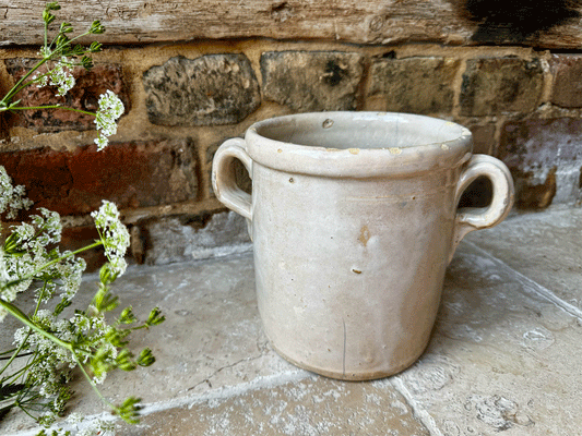 antique ancient italian 19th century calabrese stoneware confit pot storage jar