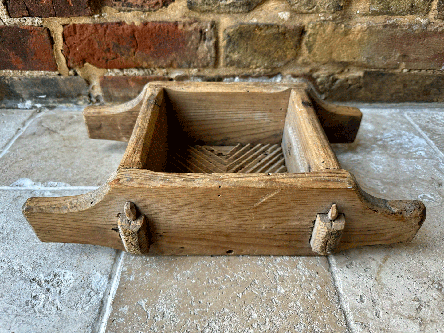 rustic antique 1800s 19th century carved wooden treen swedish folk art cheese mould geometric pattern design