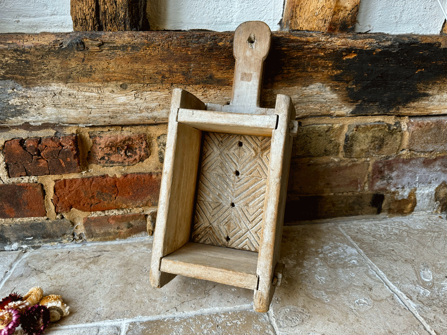 Large Antique 19th Century Carved Swedish Cheese Mould