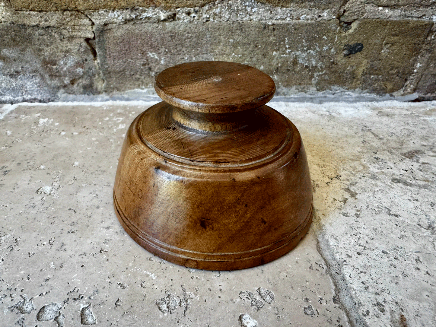 antique victorian carved wooden treen english kitchenalia geometric floral foliage butter flummery mould stamp