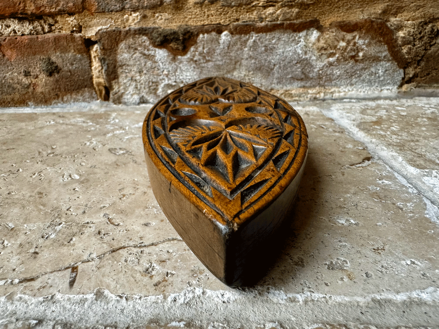 antique victorian rare carved wooden treen sycamore butter shortbread stamp