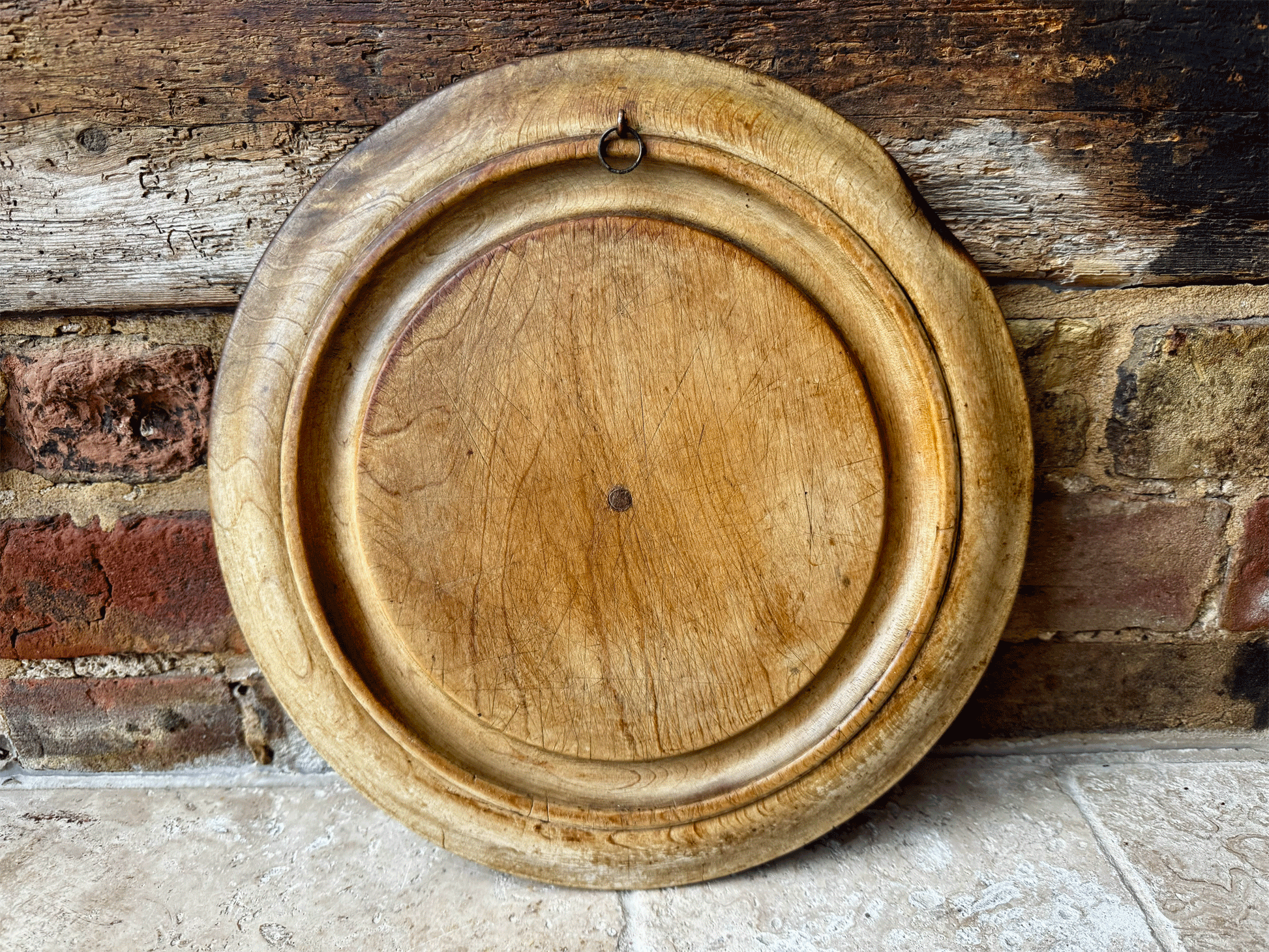 rare antique victorian carved english wooden treen breadboard give us today daily bread motto
