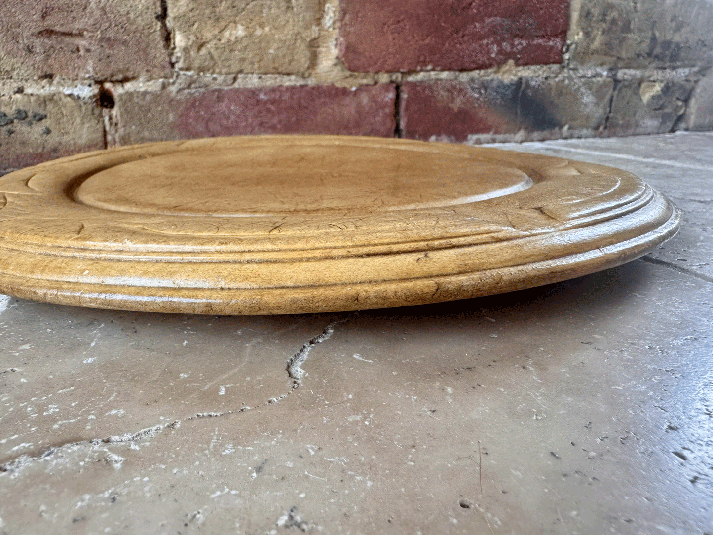 antique victorian rustic timeworn carved english treen wooden breadboard st george cross