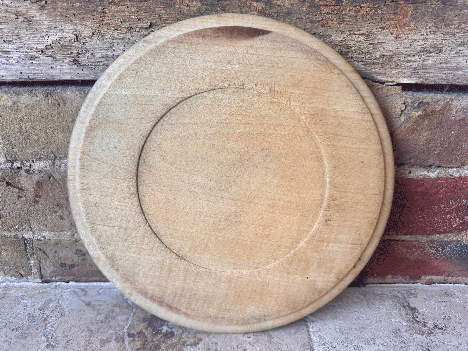 rare antique victorian 1800s deeply carved english breadboard scalloped rosette decoration