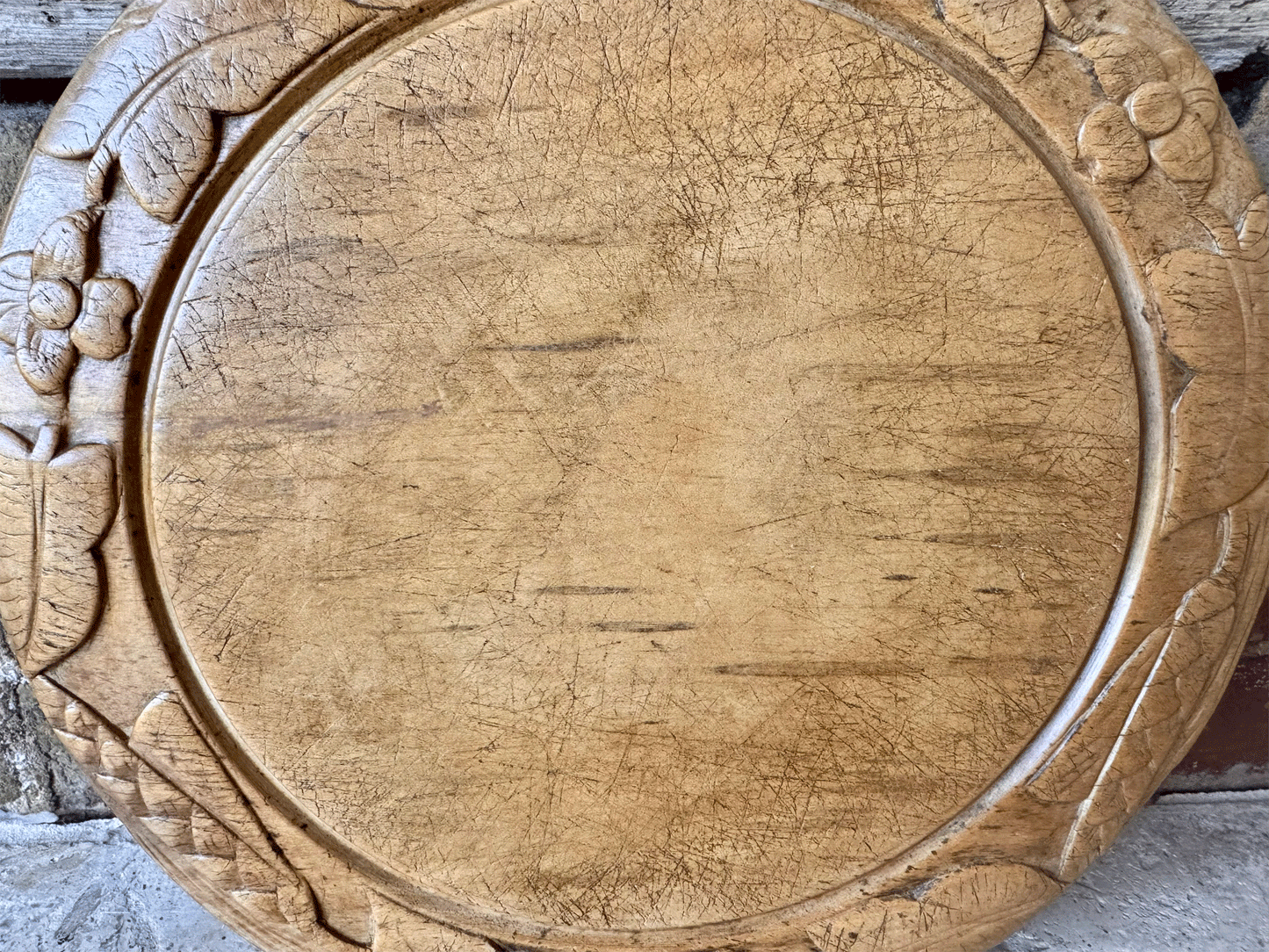 rare antique victorian deeply carved wooden treen breadboard wedding gift ivy leaved rosettes wheat ears