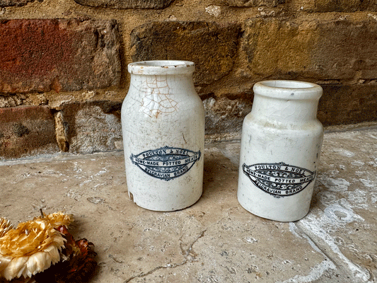 rare antique english ironstone advertising pot poulton nowl english bavarian preparations