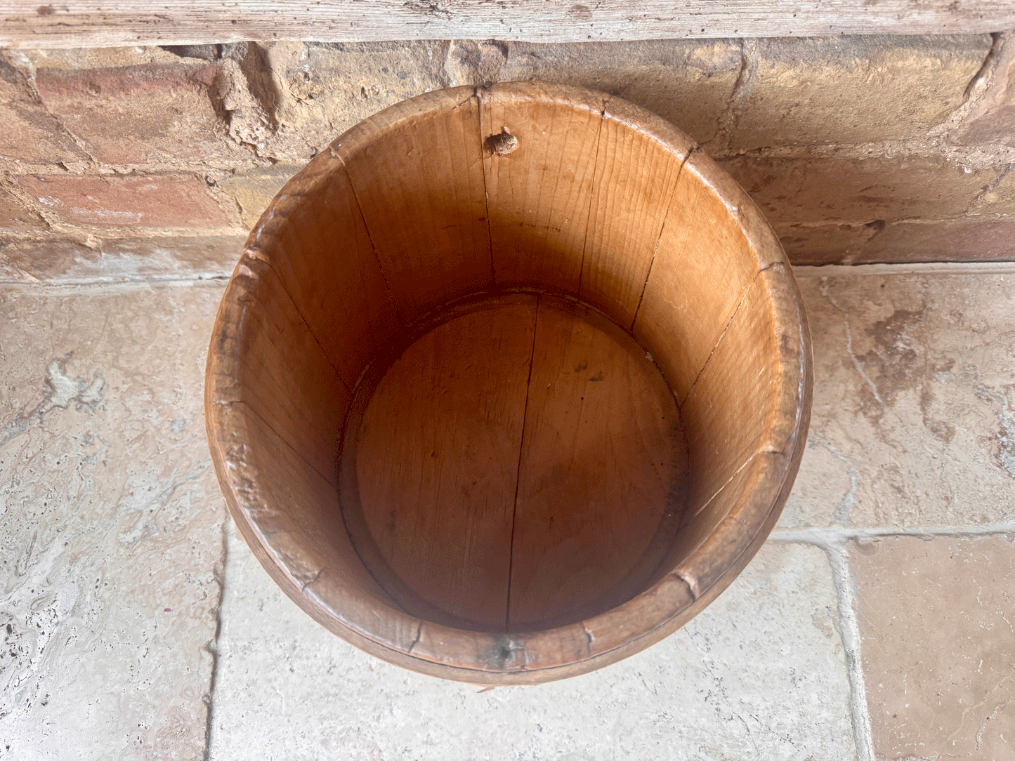 antique victorian bentwood rustic kitchenalia storage tub barrel flour grains