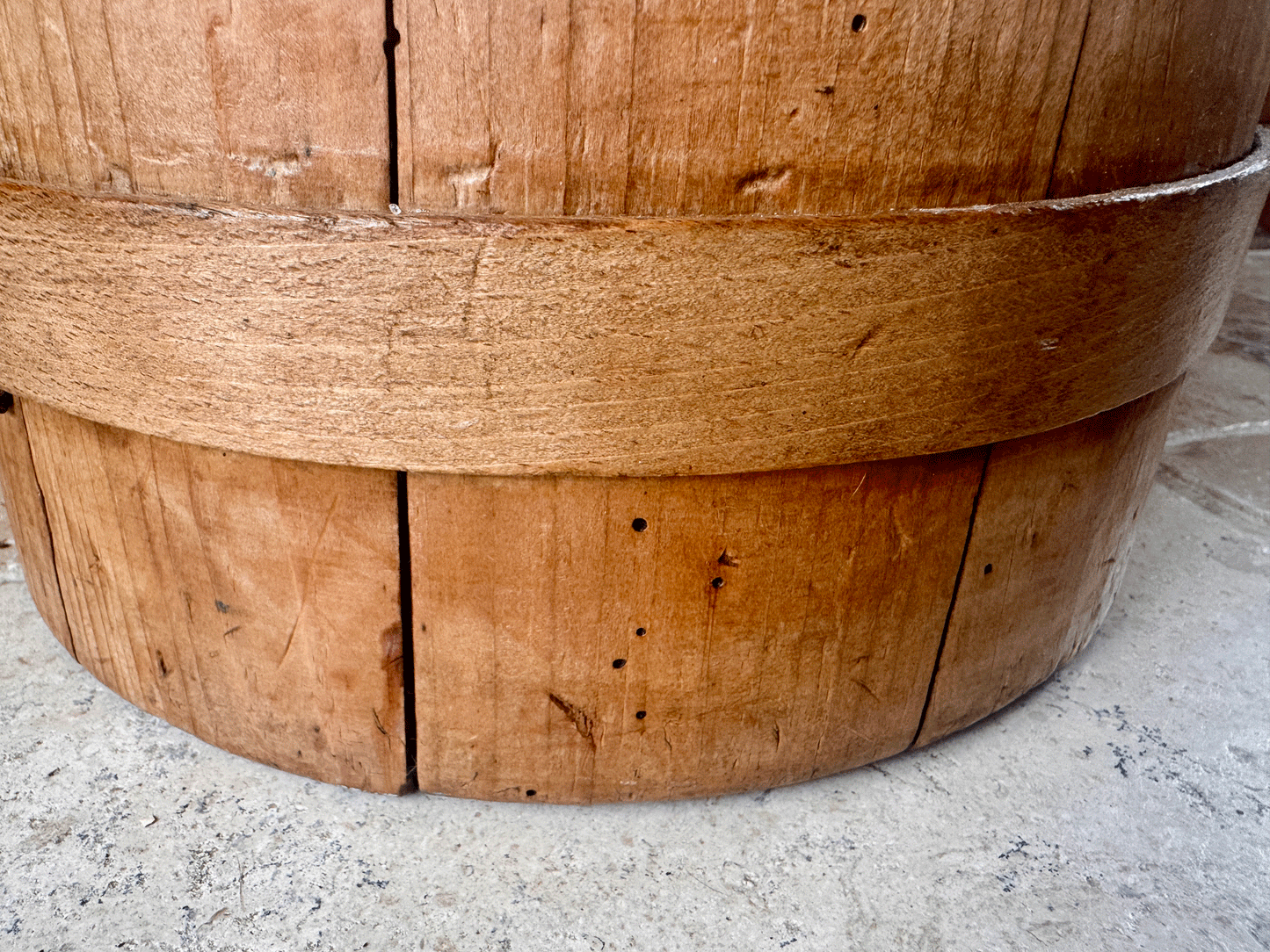 antique victorian bentwood rustic kitchenalia storage tub barrel flour grains