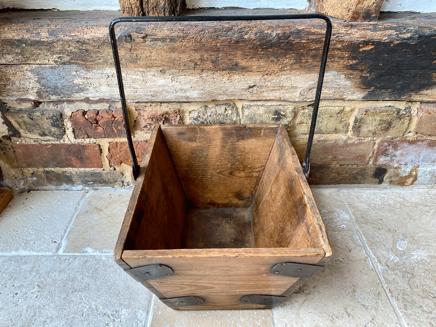 antique victorian treen wooden housemaid housekeeper tidy box crate cleaning