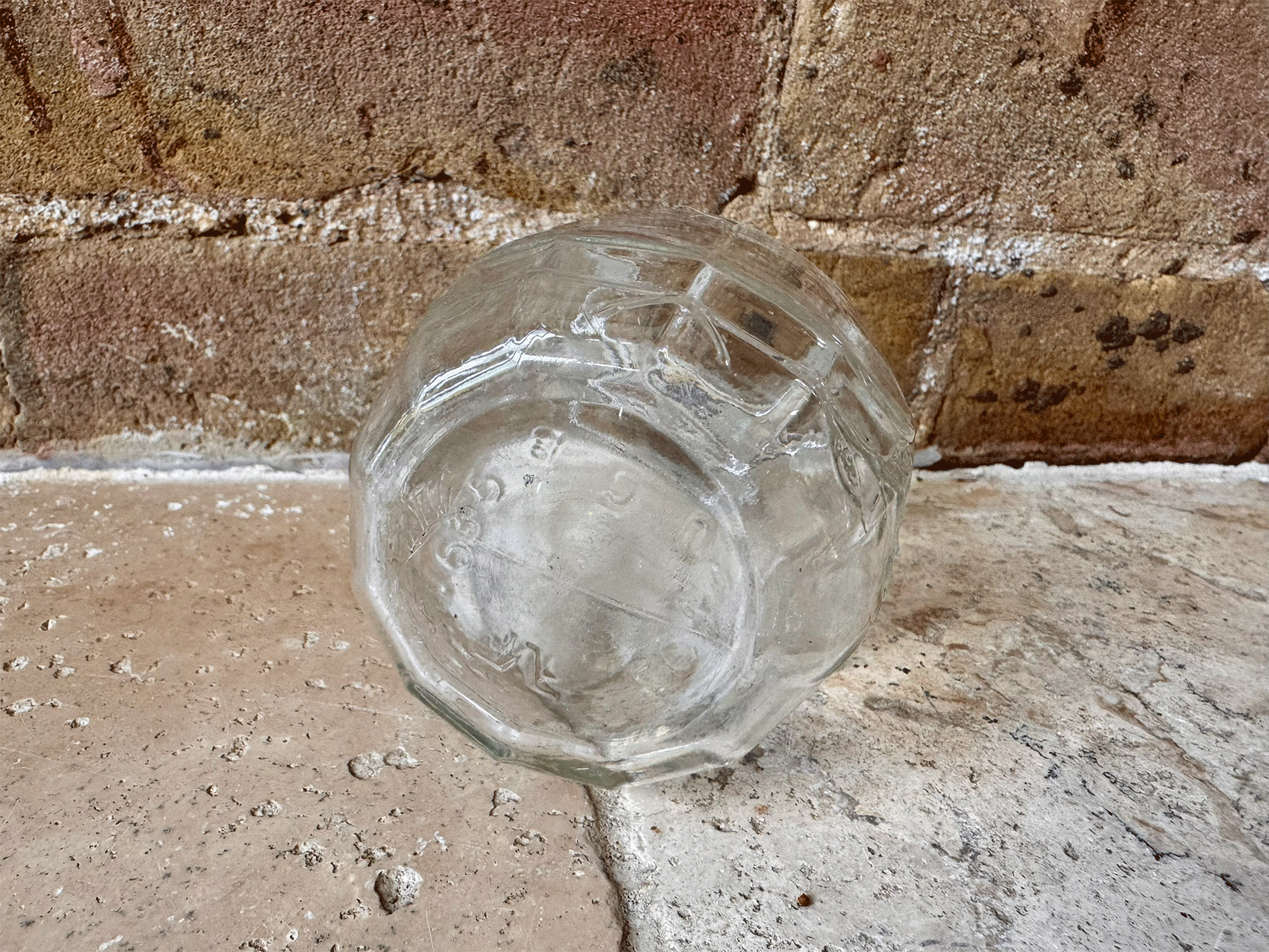 antique victorian glass jar advertising l rose co fruit cordials ribbed embossed floral decoration vintage bud vase