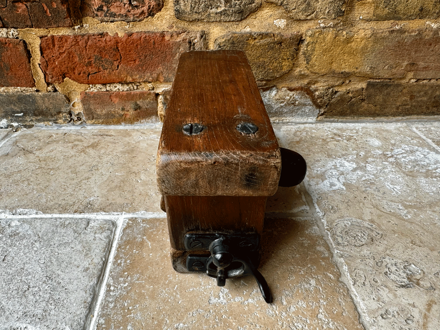 antique victorian primitive rustic carved treen wooden butter brick mould grazing cow