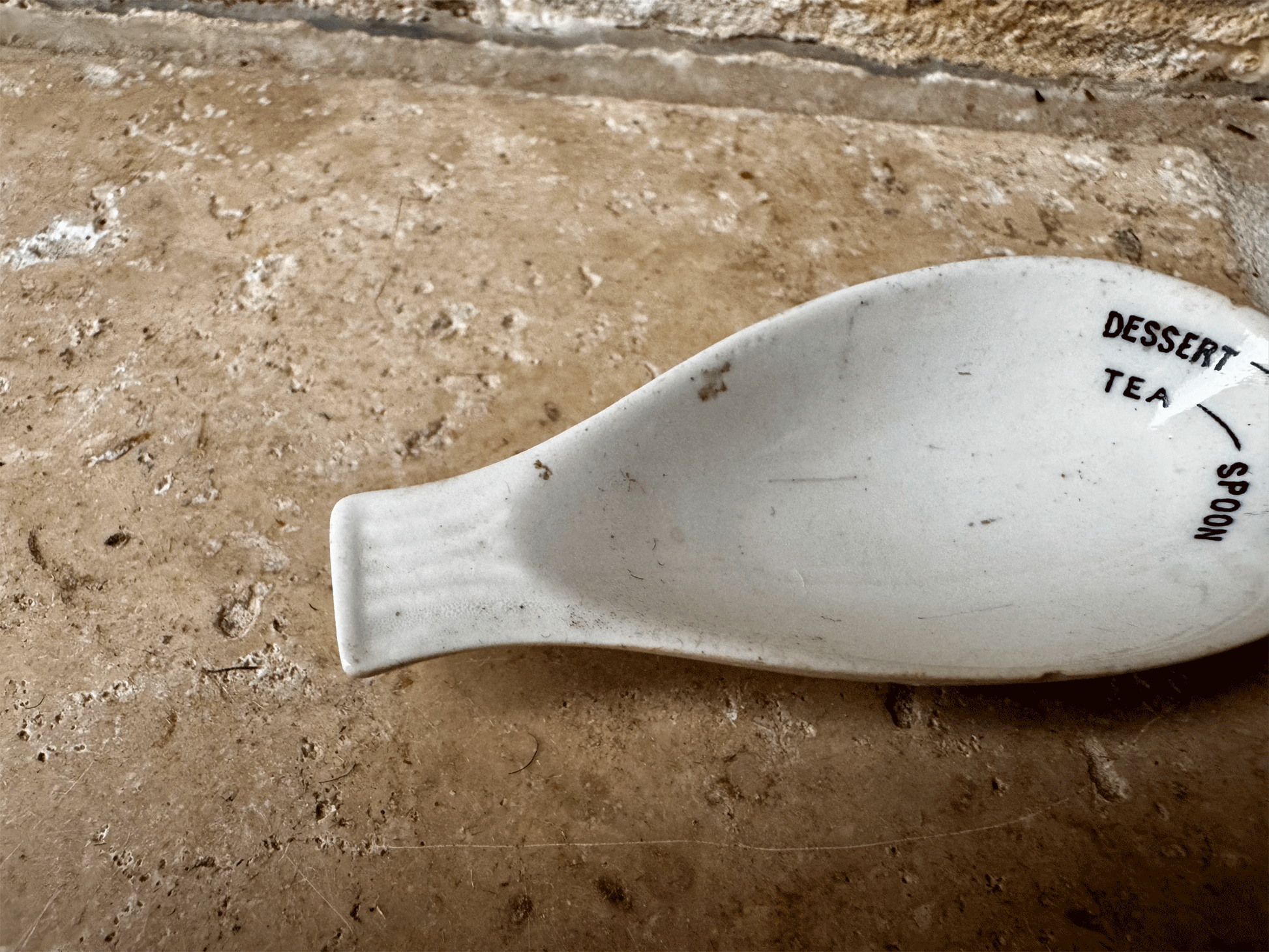 rare antique edwardian white ironstone medicine measuring spoon cod liver oil cream thomson chemist elgin