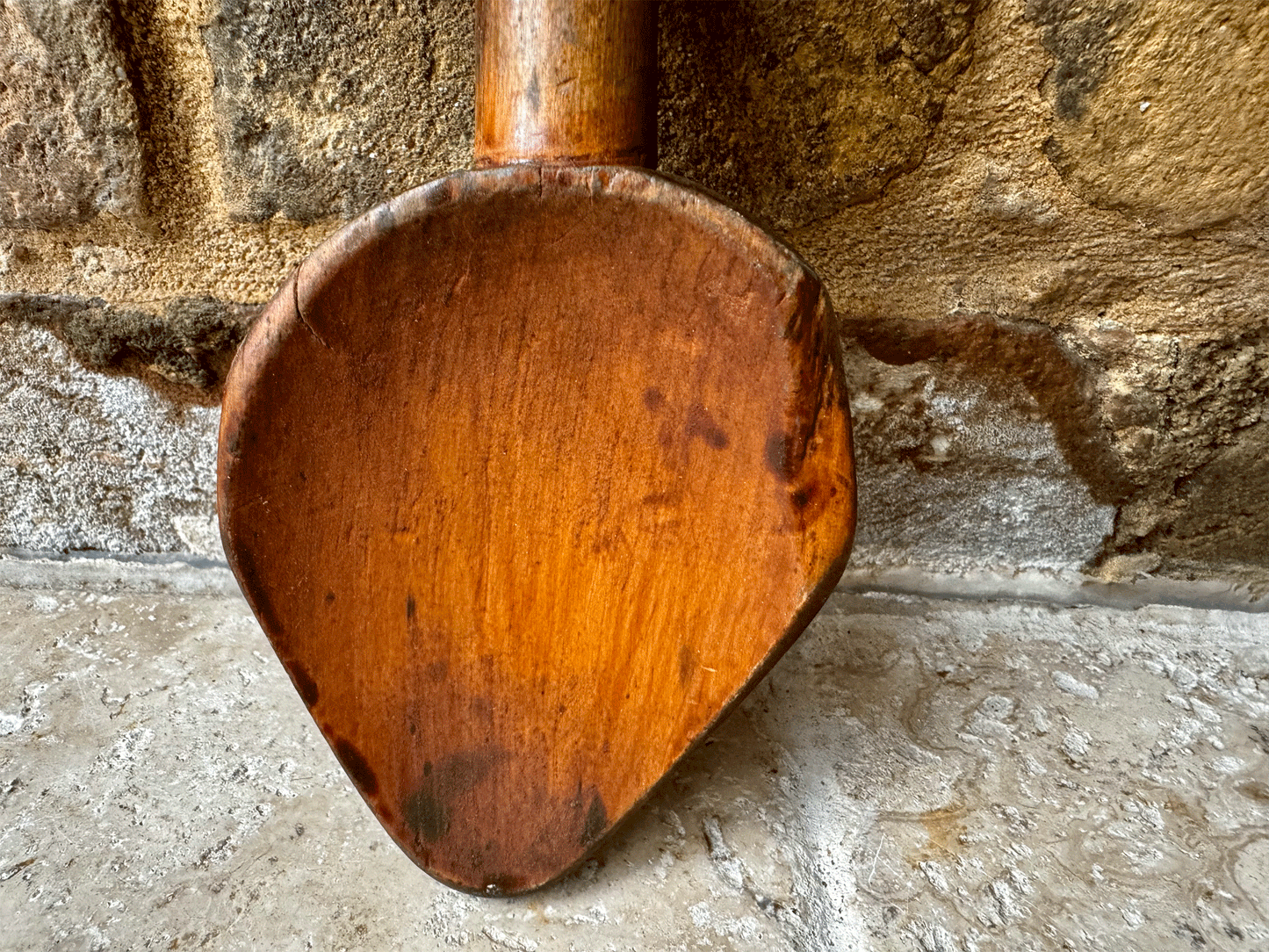 antique victorian treen wooden welsh cawl spoon