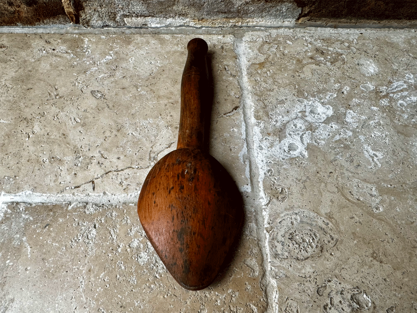 antique victorian treen wooden welsh cawl spoon