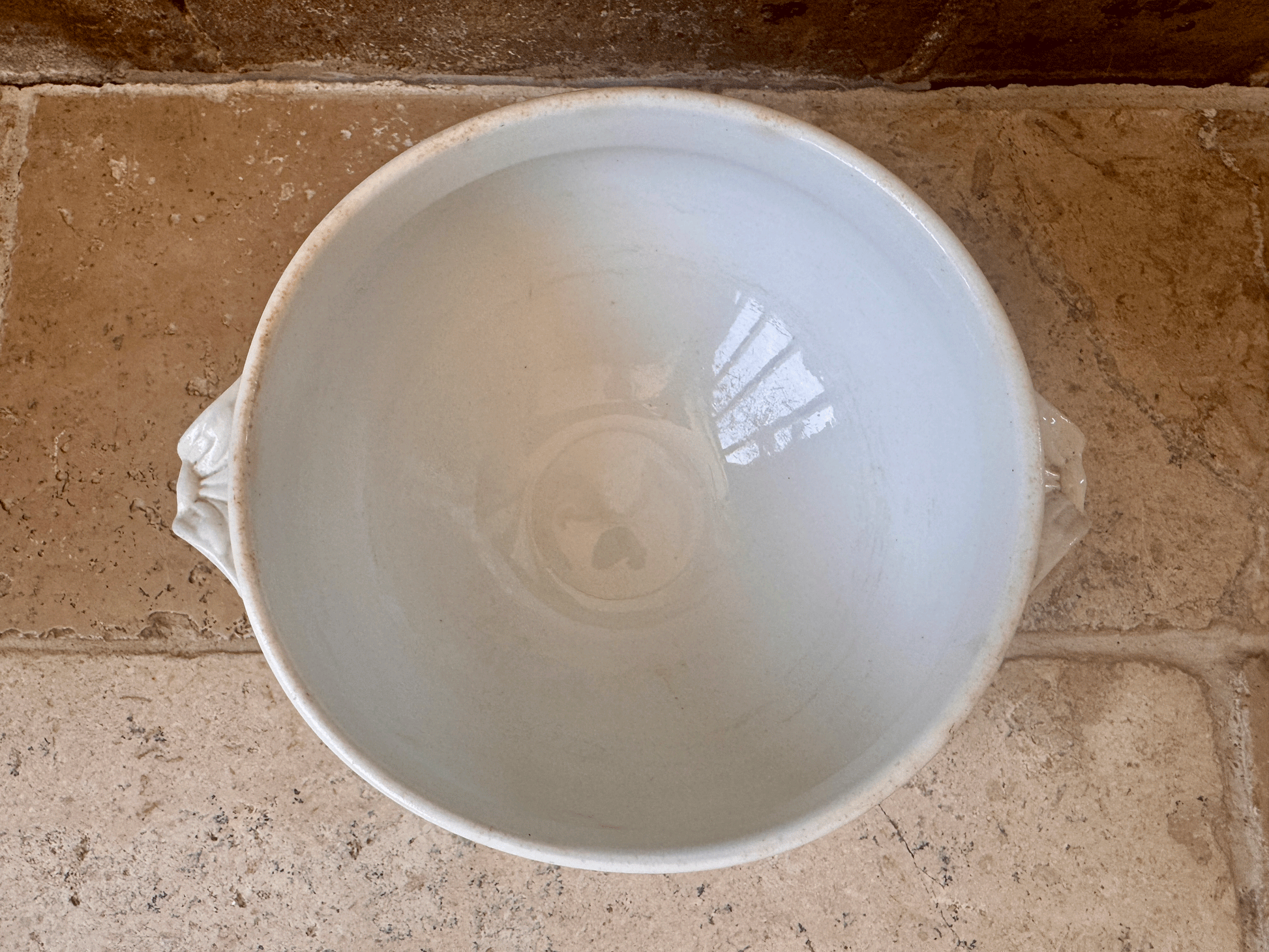 antique rare small plain white ironstone soupiere tureen bowl european