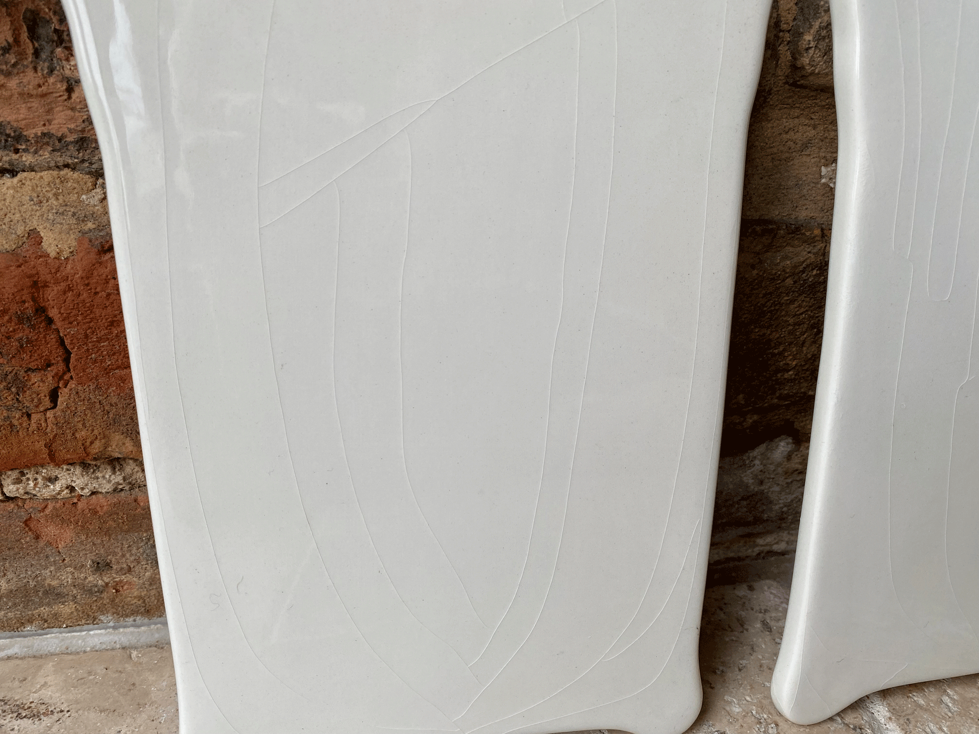 vintage belgian plain white ironstone cutting onion board boch