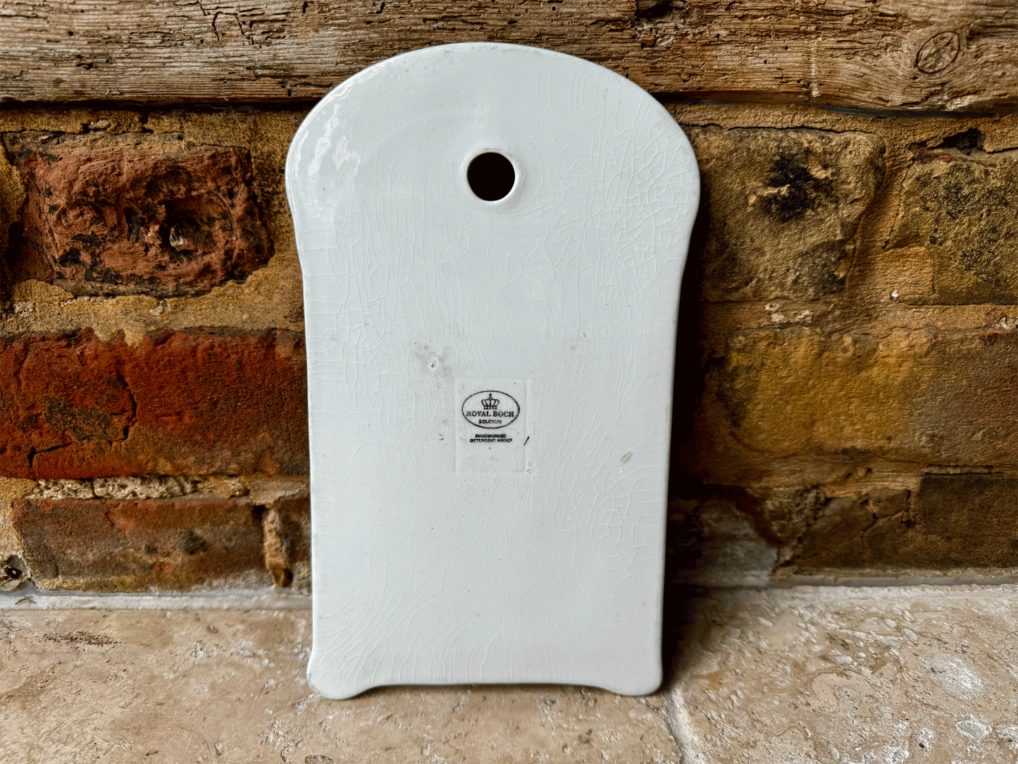 vintage belgian plain white ironstone onion cutting board