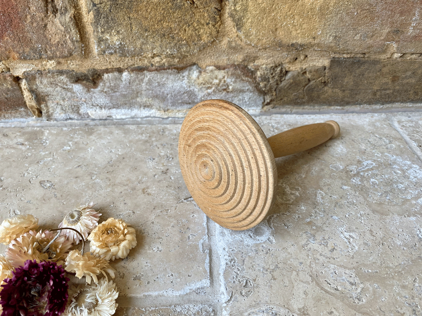 vintage english wooden treen kitchen utensil kitchenalia herb fruit masher