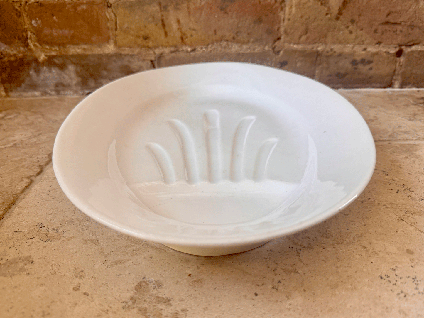 large vintage plain white ironstone carving platter meat plate