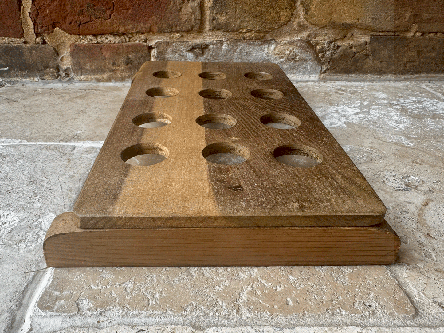 vintage english wooden treen egg tray rack one dozen eggs