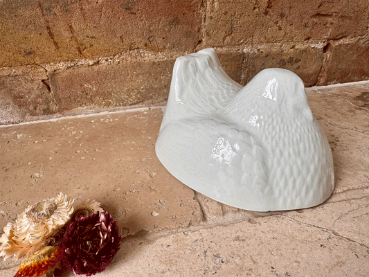 antique english white ironstone figural chicken jelly mould greens newstyle jellies advertising