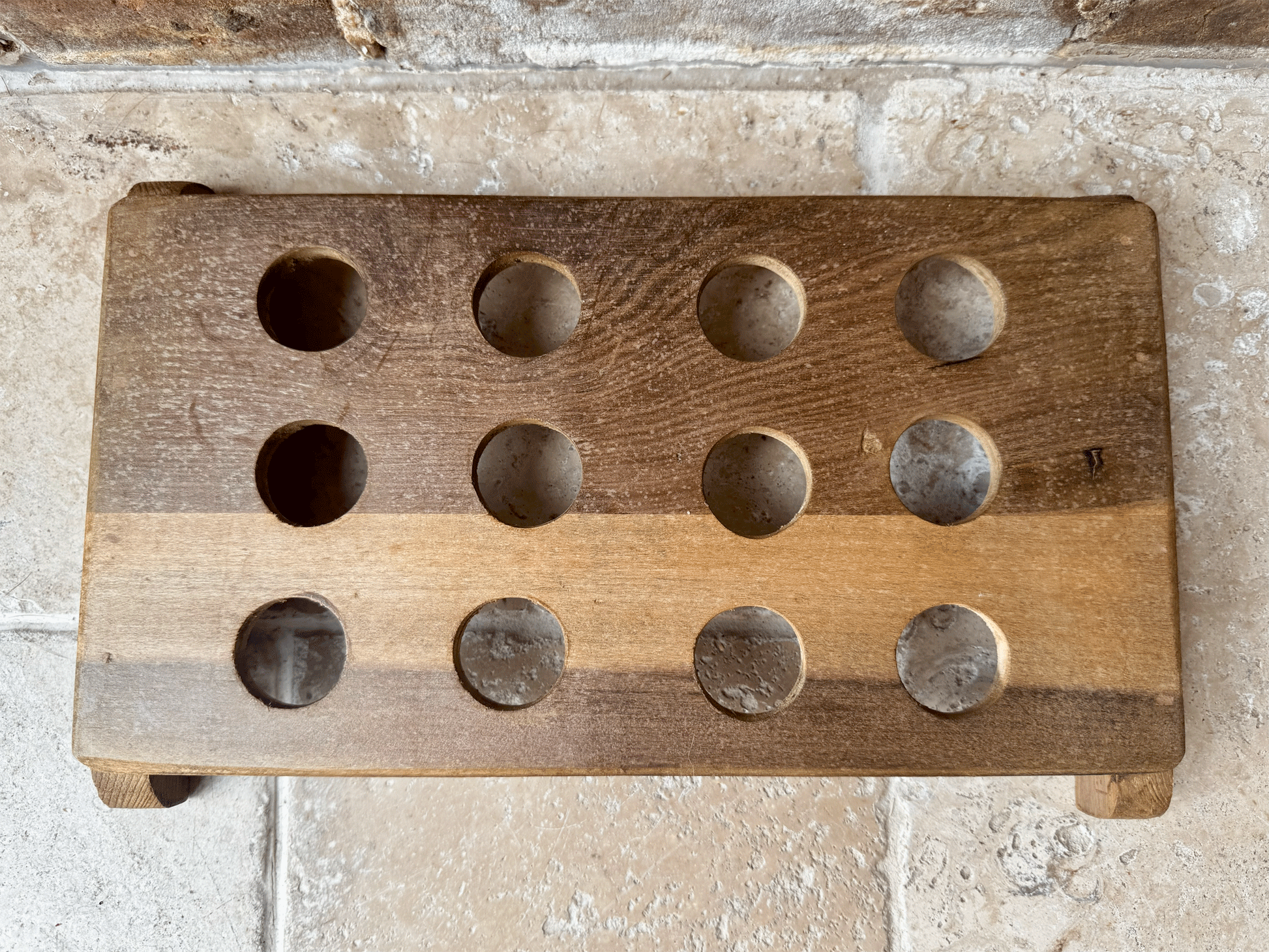 vintage english wooden treen egg tray rack one dozen eggs