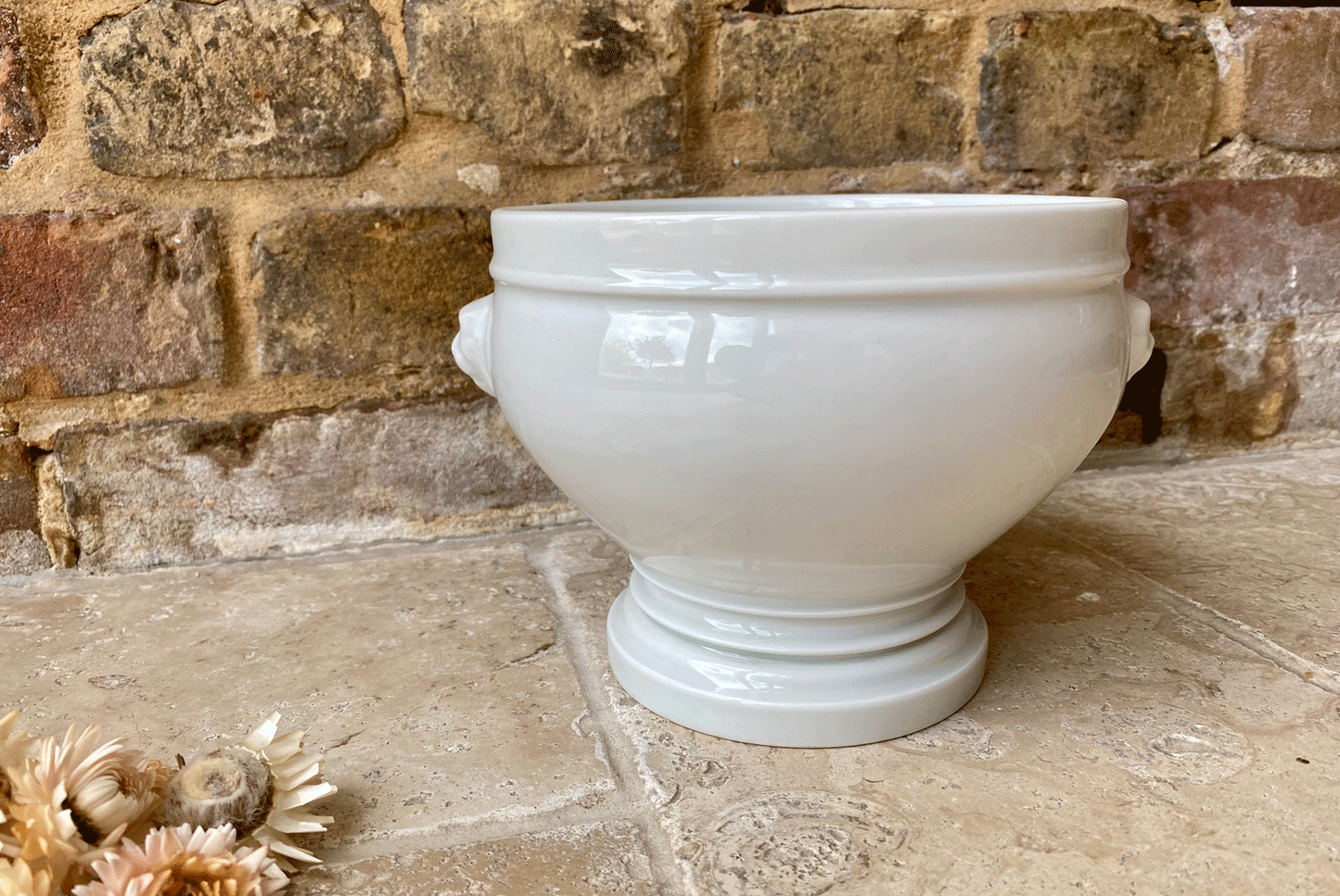 vintage french white ironstone large soupiere soup tureen bowl planter