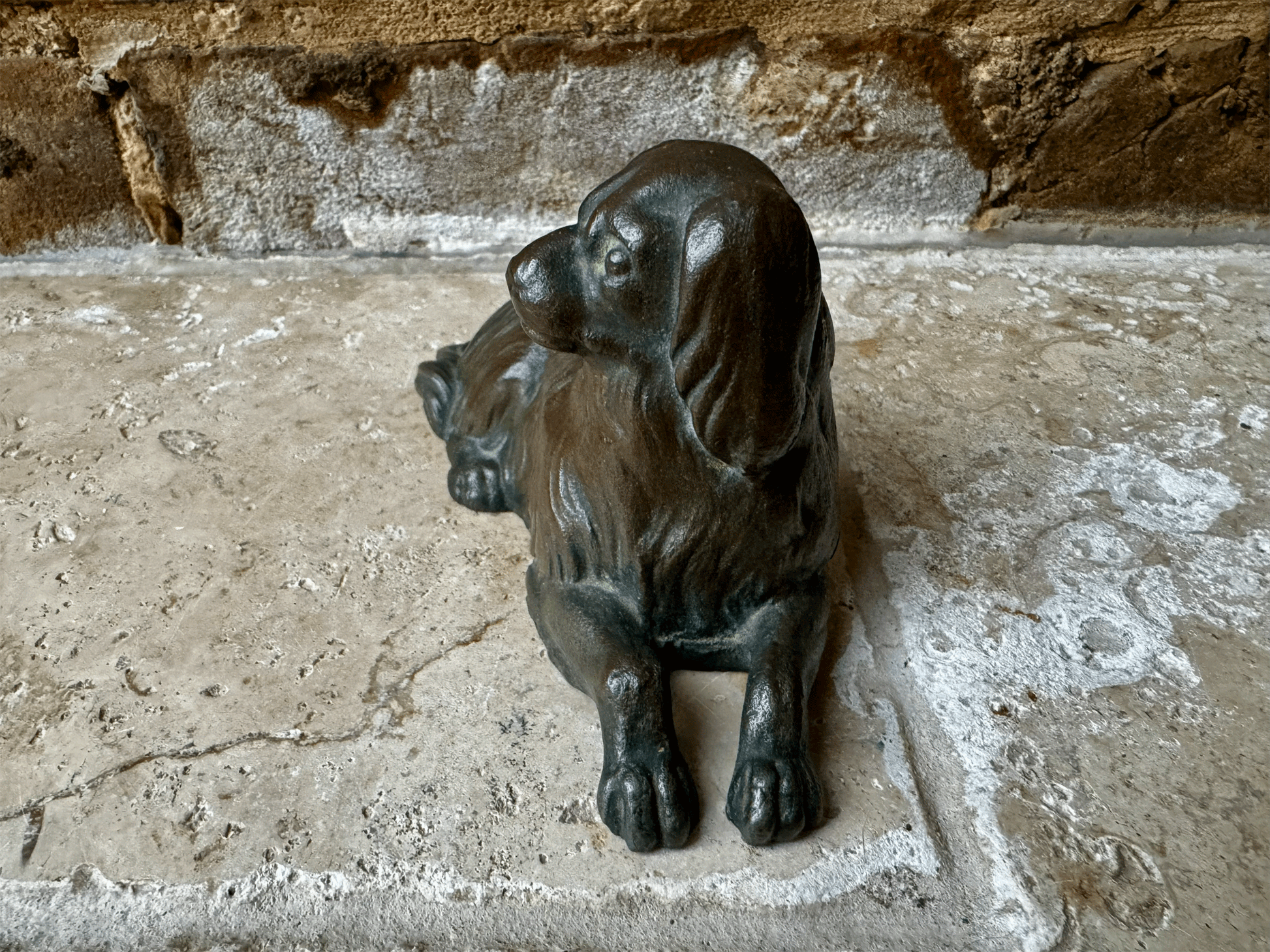 antique vintage french bronze statue dog king charles spaniel