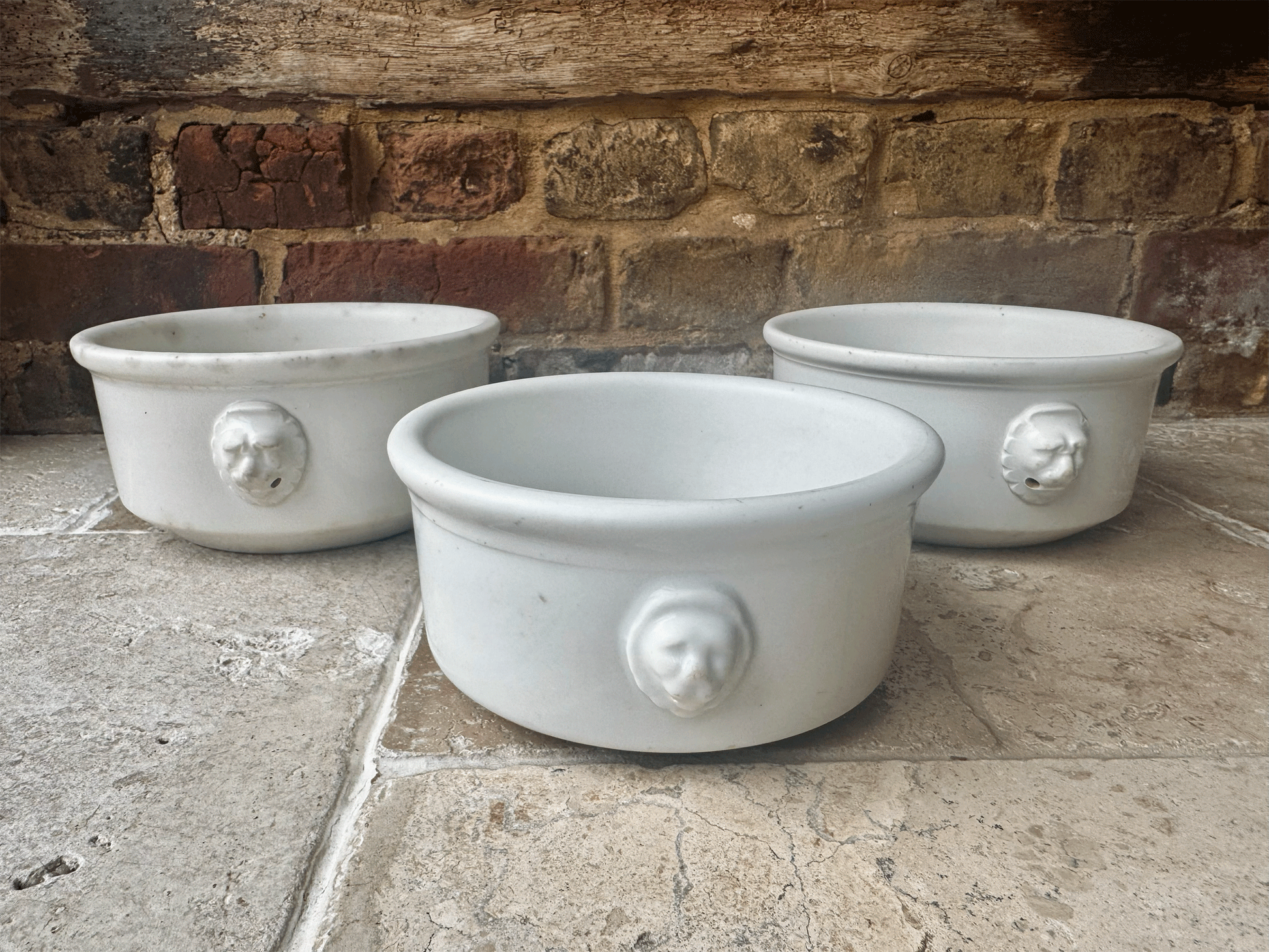 large white ironstone vintage french pillivuyt heavy duty mixing bowl