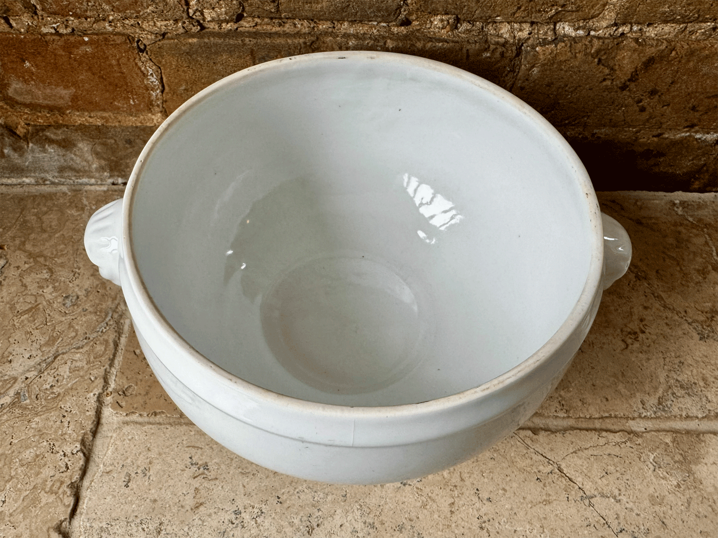 vintage french extra large plain white ironstone soupiere soup bowl tureen