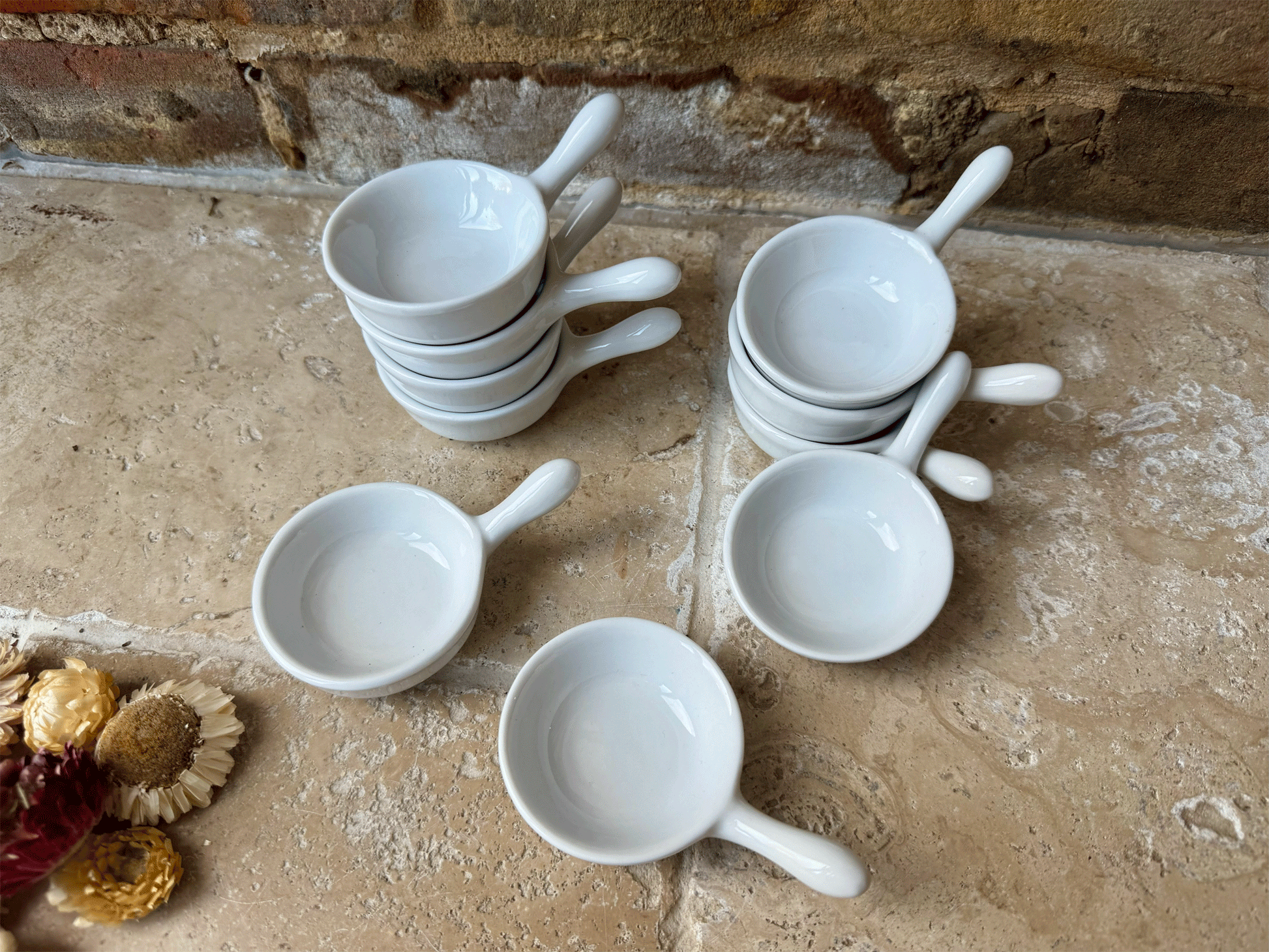 vntage french plain white ironstone sauce mustard serving dish