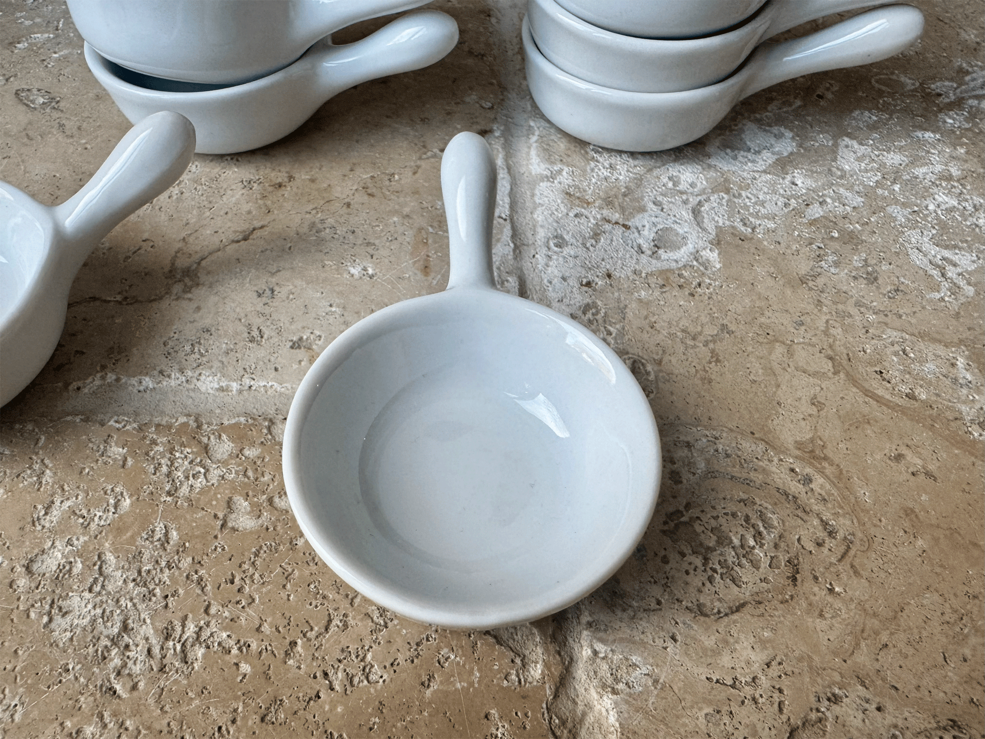 vntage french plain white ironstone sauce mustard serving dish