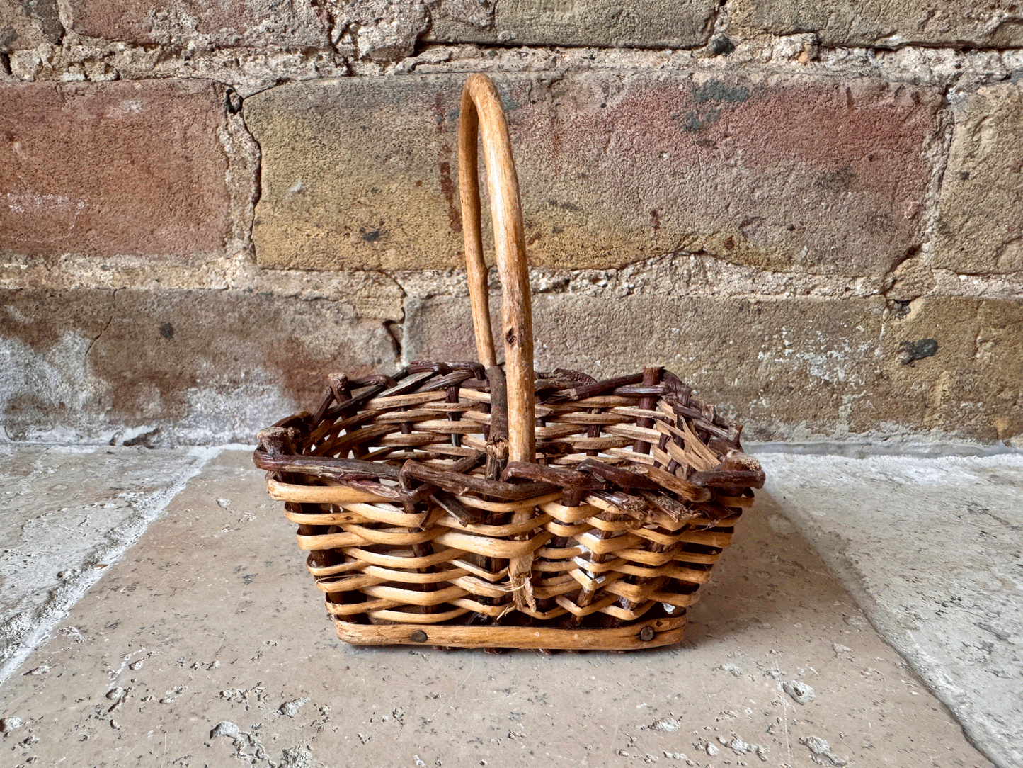 vintage french decorative miniature wicker basket dolls prop dried flowers