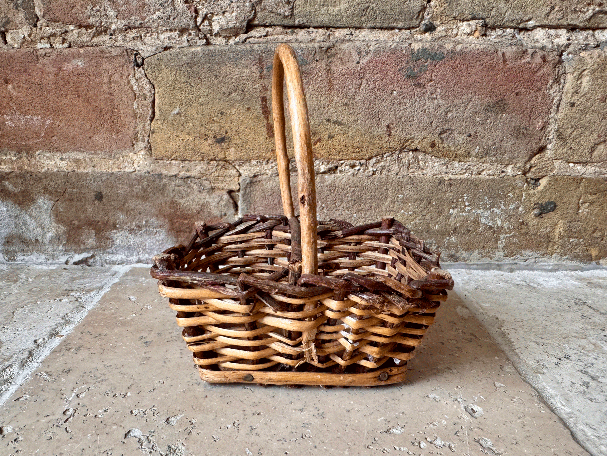 vintage french decorative miniature wicker basket dolls prop dried flowers