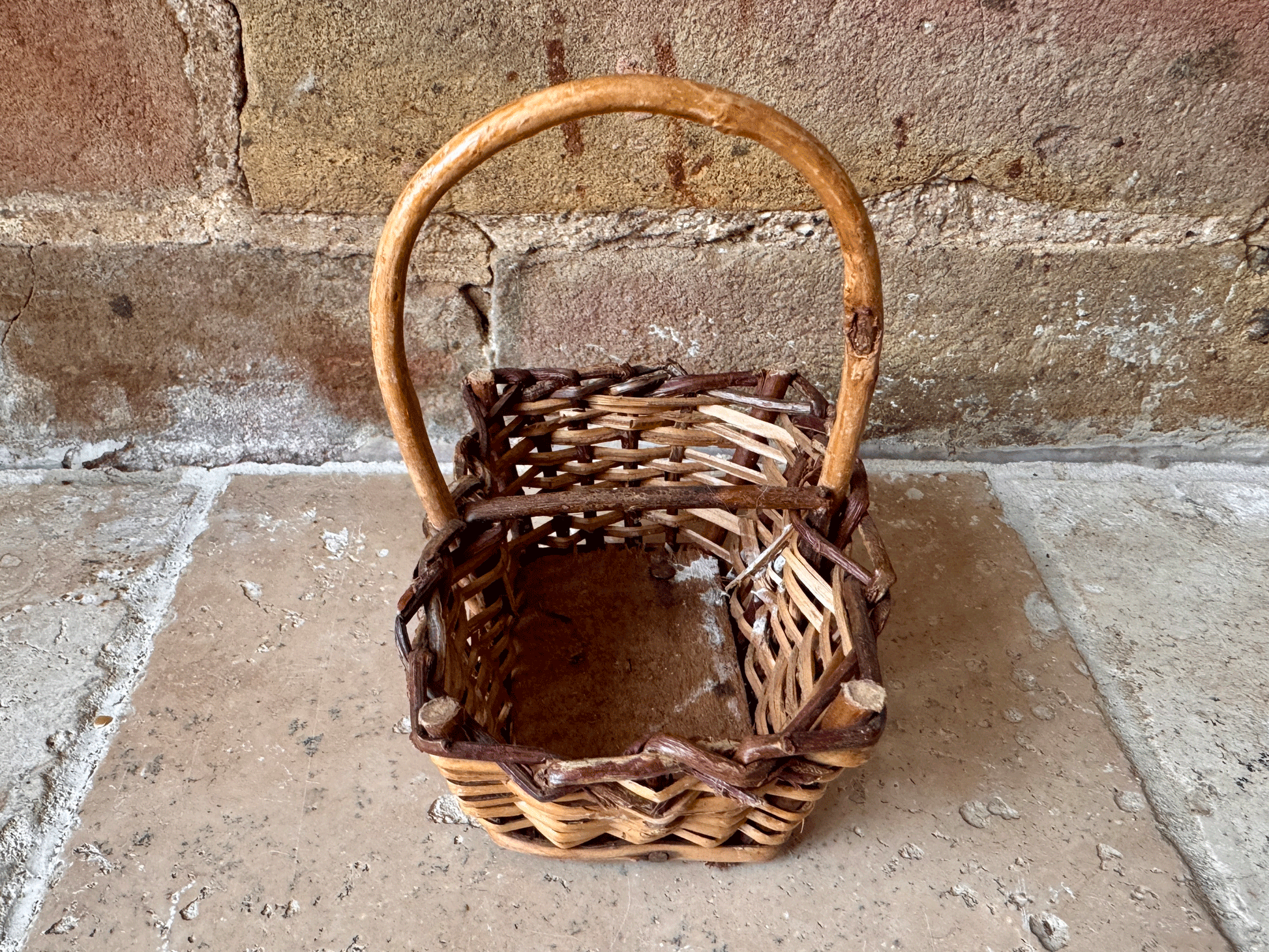 vintage french decorative miniature wicker basket dolls prop dried flowers