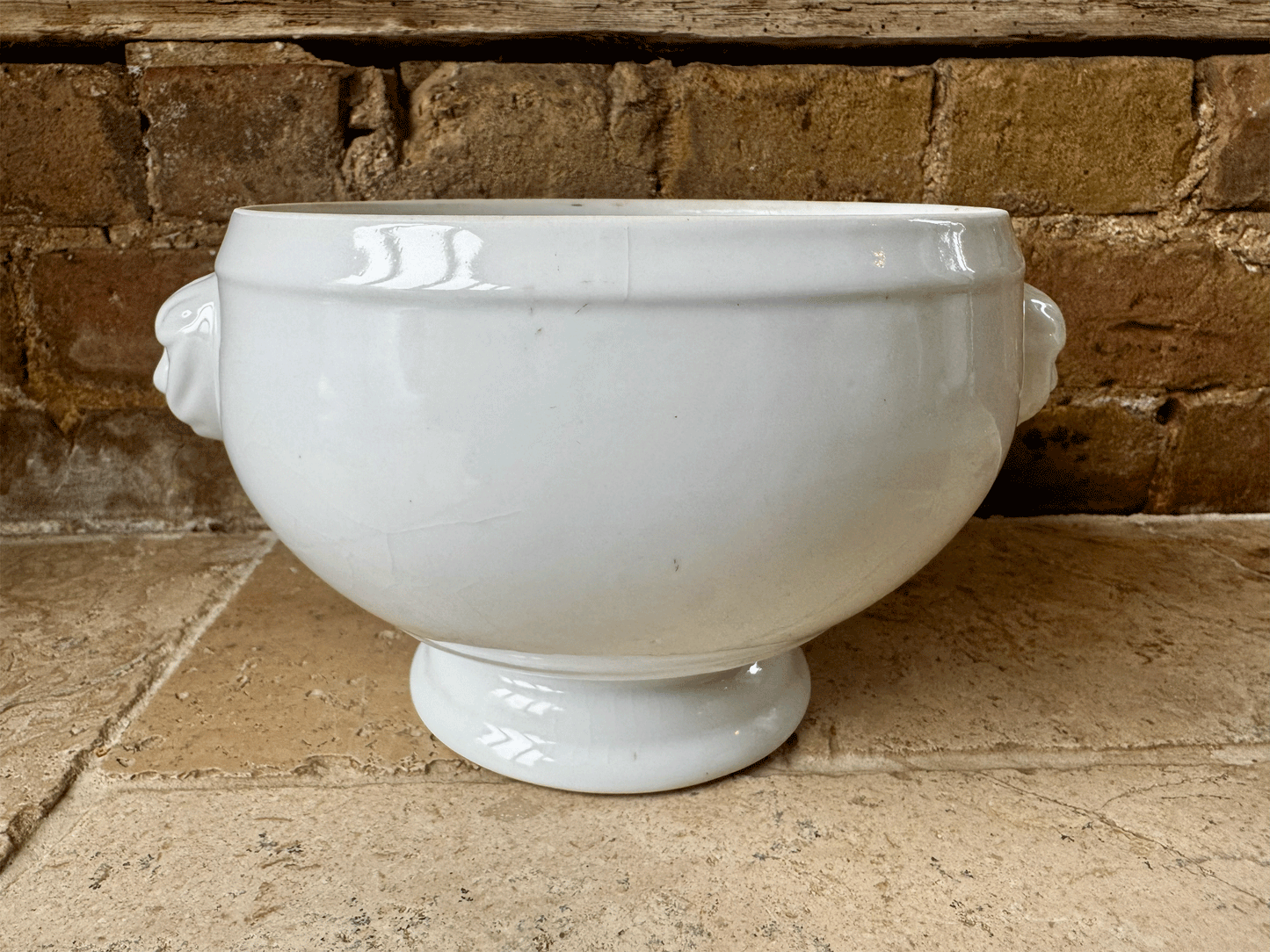vintage french extra large plain white ironstone soupiere soup bowl tureen