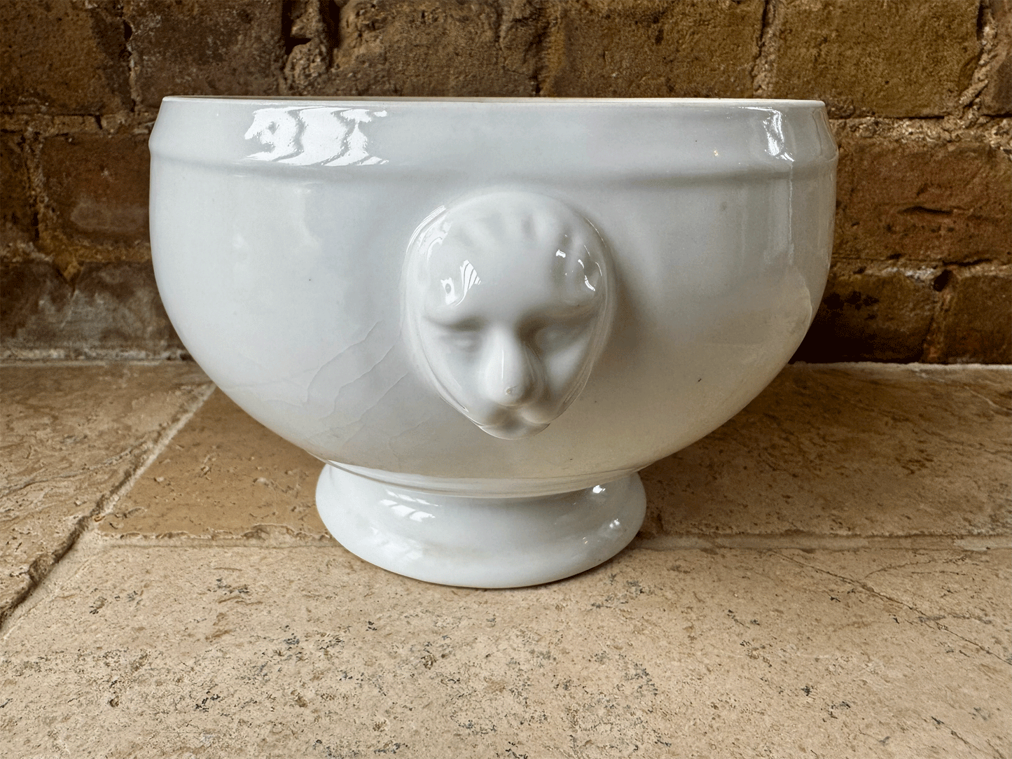vintage french extra large plain white ironstone soupiere soup bowl tureen