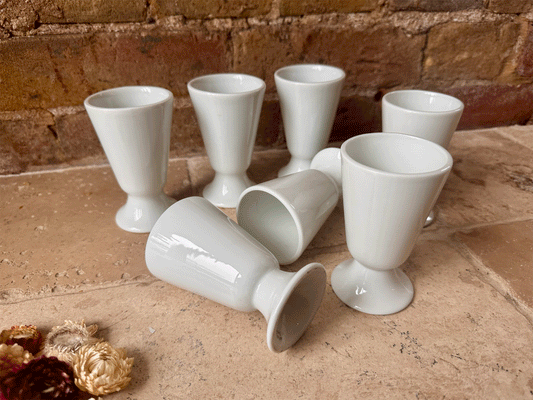 vintage french limoges plain white ironstone coffee cup mazagran mug