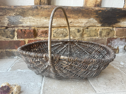 antique vintage rustic french country decor style willow trug basket
