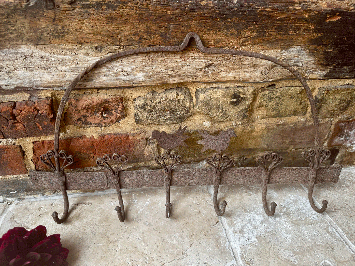 rare antique french set cast iron game hooks