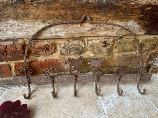 rare antique french set cast iron game hooks
