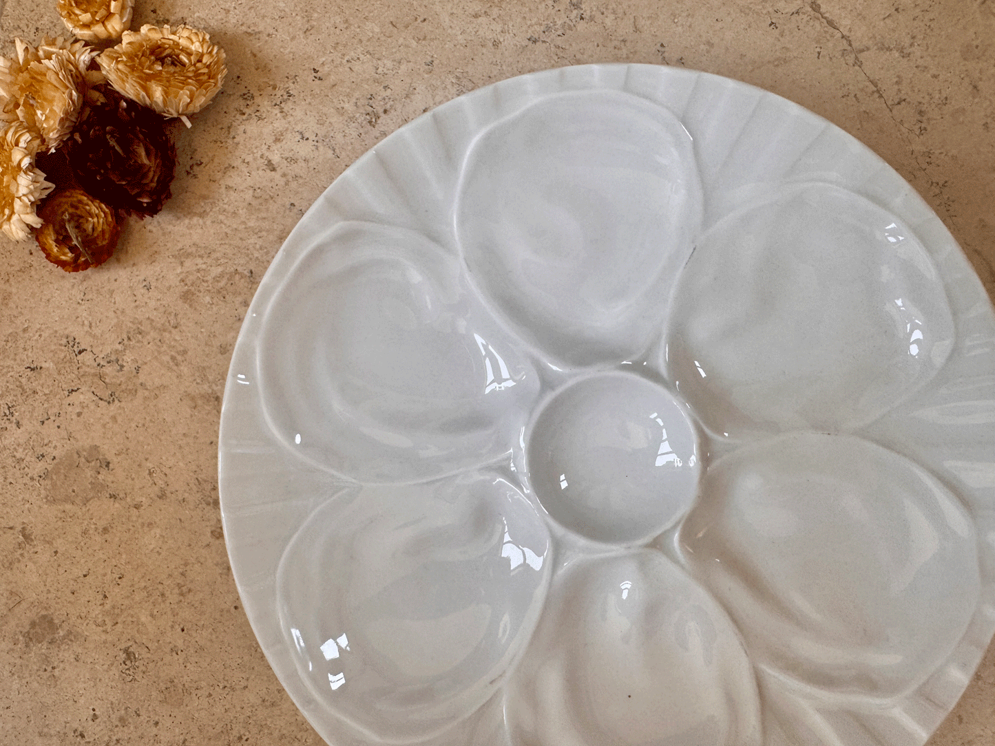 vintage french set two pair pillyvuyt porcelain plain white oyster plates