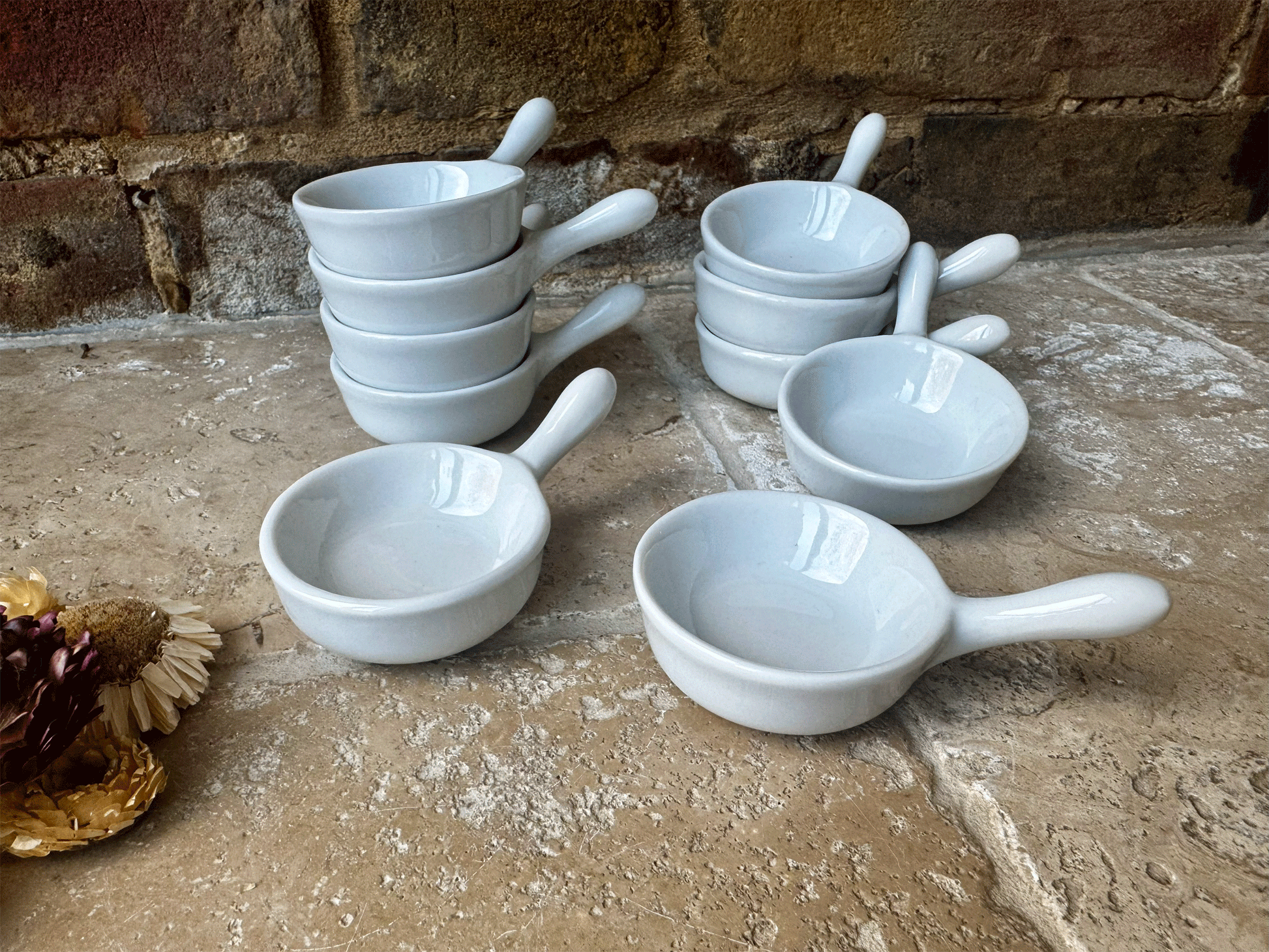 vntage french plain white ironstone sauce mustard serving dish