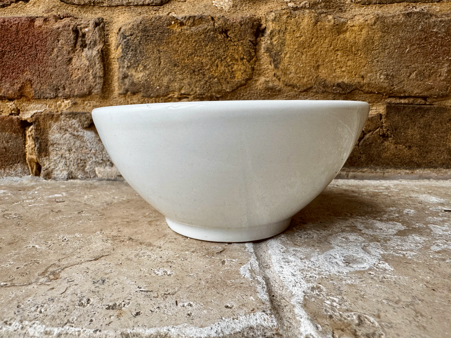 antique french white ironstone small cafe au lait bowl frugieres limoges aluminite