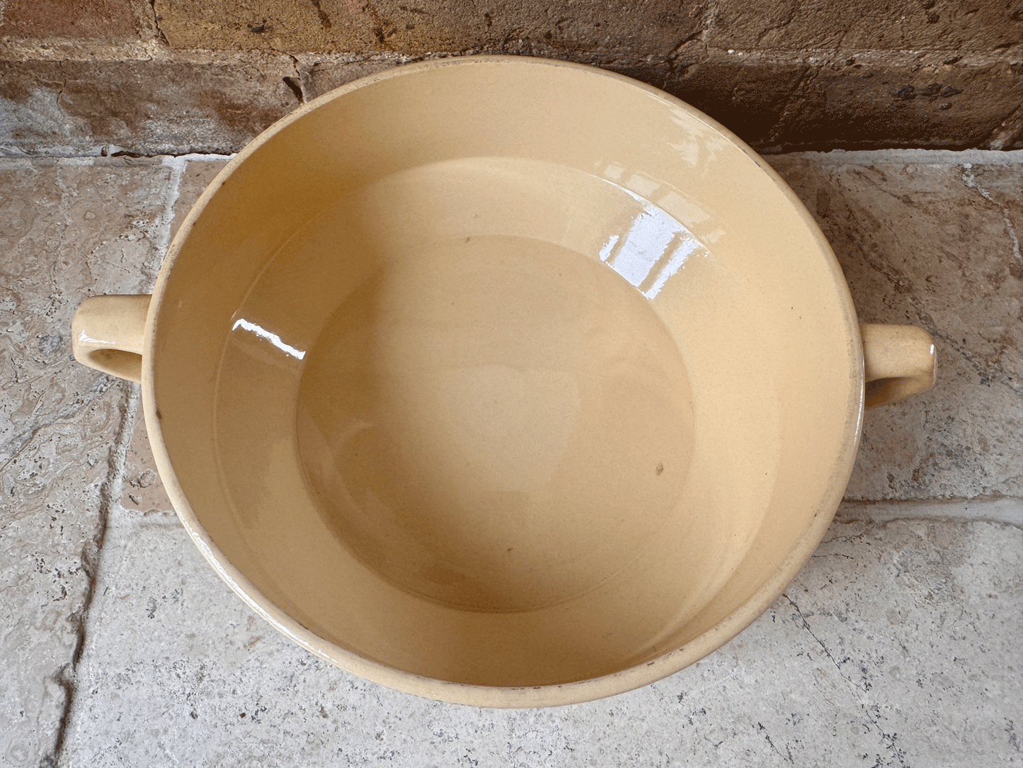 vintage french large twin handled soupiere tureen saladier serving dish bowl
