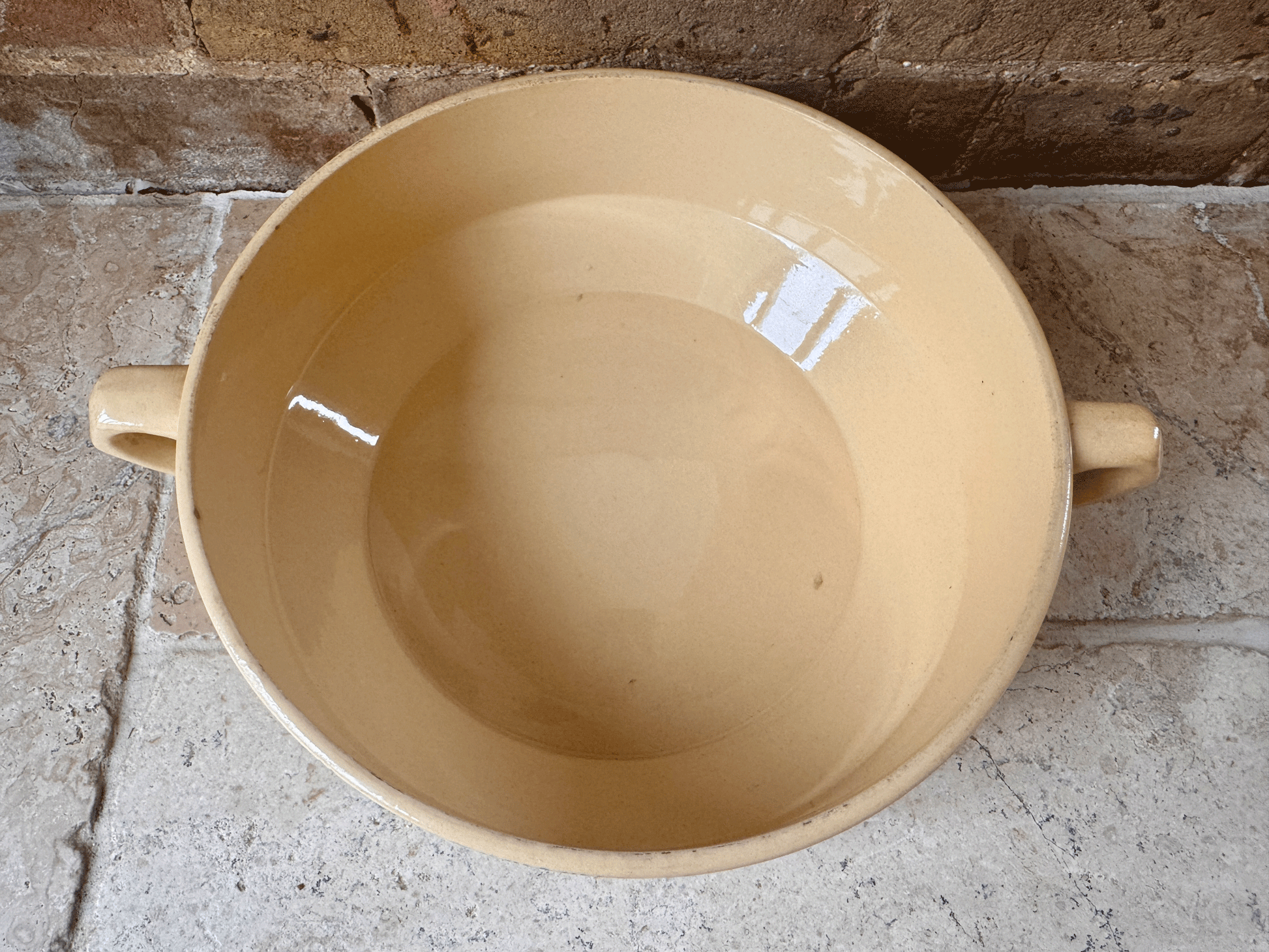 vintage french large twin handled soupiere tureen saladier serving dish bowl