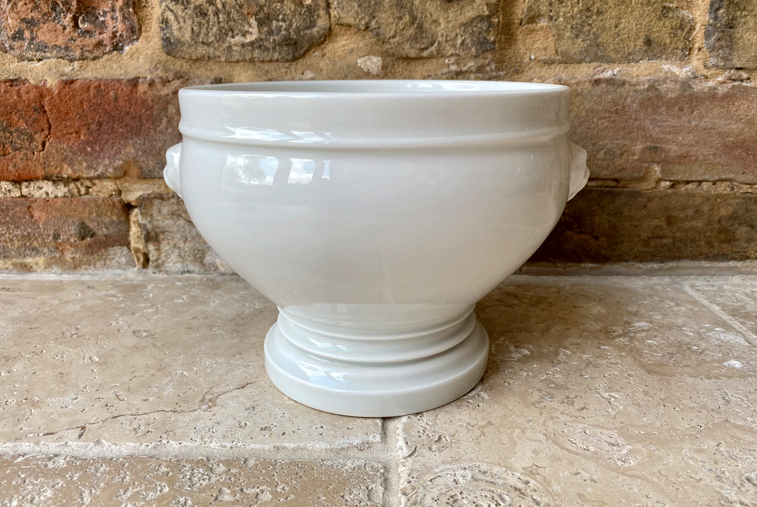 vintage french white ironstone large soupiere soup tureen bowl planter