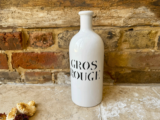 vintage french large white stoneware charolles art deco bottle red wine gros rouge