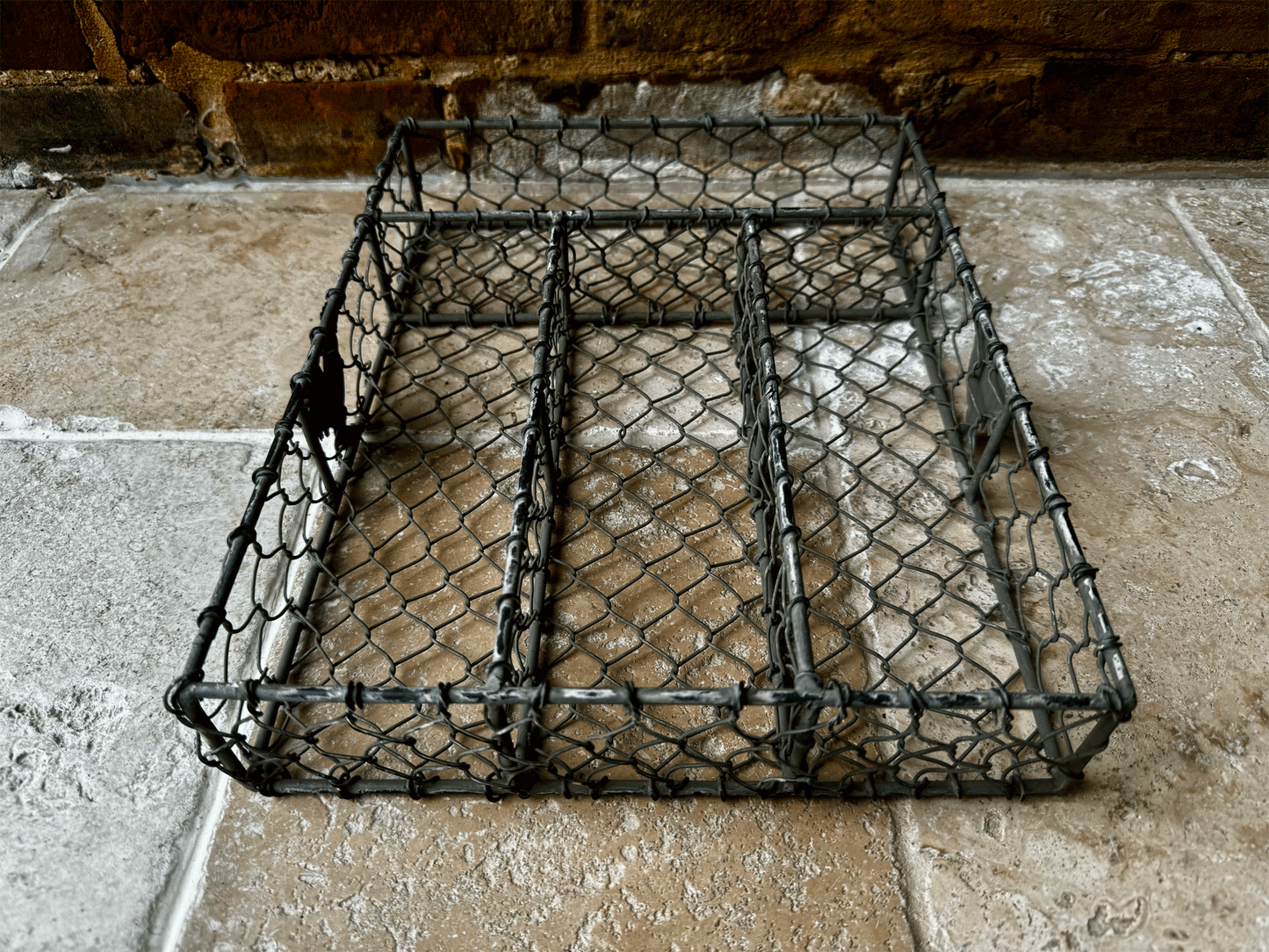 vintage french wirework cutlery drawer tray hen chicken decoration